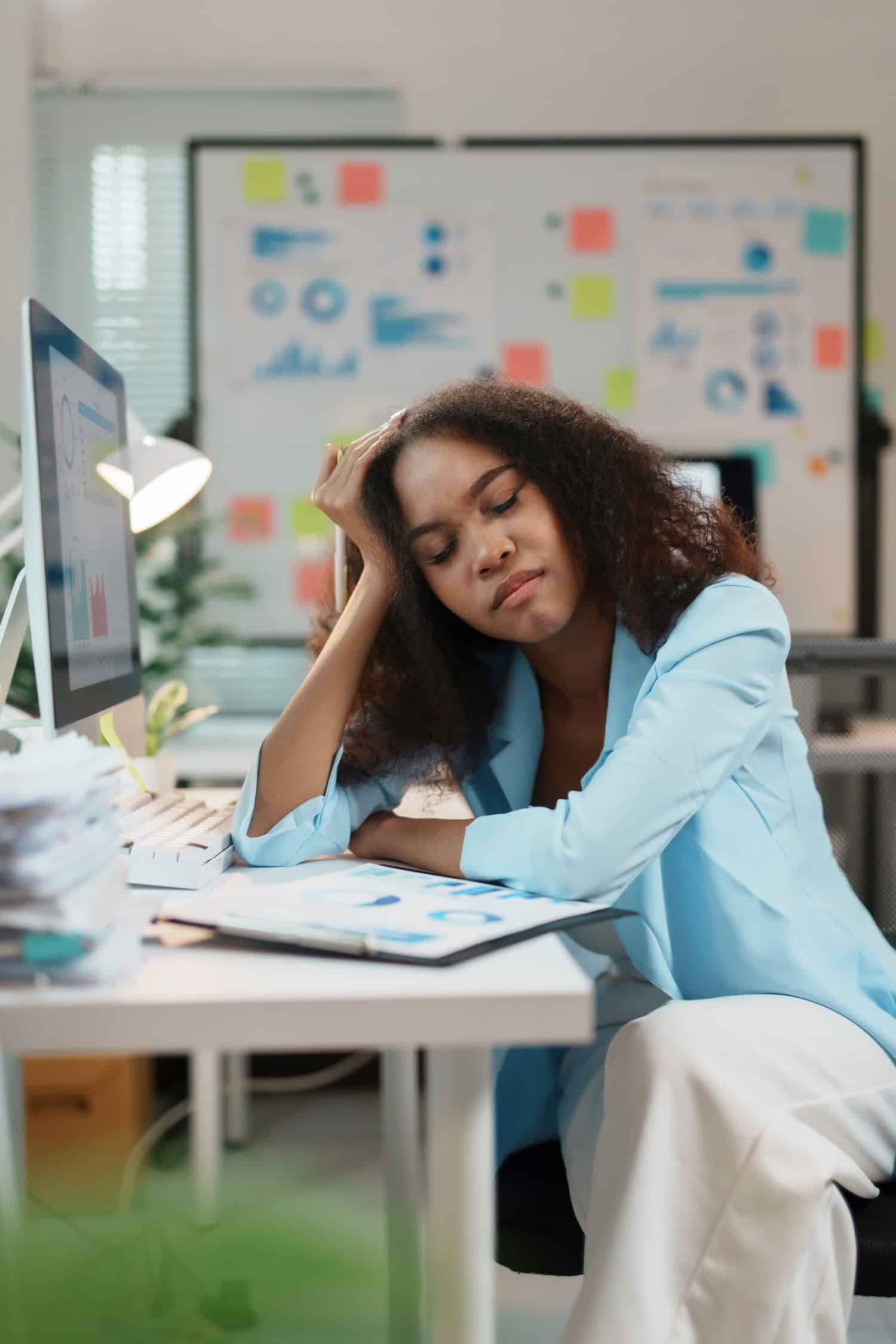 Woman working while navigating chronic illness